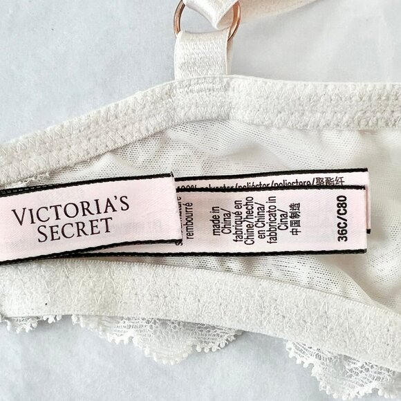 Victoria's Secret Dream Angels Lightly Lined No Wire White Lace Bra 36C - Picture 11 of 12